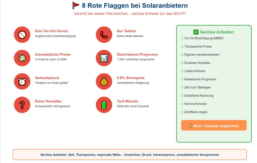 Rote Flaggen unseriöse Solaranbieter Berlin